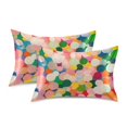 thumbnail image 1 of Yayeee Pillowcase Standard Size Set of 2 Satin Wrinkle Resistant Pillow Case, Pink Colorful Circles, 1 of 7