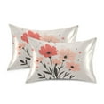 thumbnail image 1 of Yayeee Pillowcase Standard Size Set of 2 Satin Wrinkle Resistant Pillow Case, Pink Flower, 1 of 7