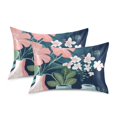 thumbnail image 1 of Yayeee Pillowcase Standard Size Set of 2 Satin Wrinkle Resistant Pillow Case, Pink Flowers, 1 of 7