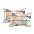 thumbnail image 1 of Yayeee Pillowcase Standard Size Set of 2 Satin Wrinkle Resistant Pillow Case, Pink Geometric, 1 of 7