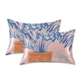 thumbnail image 1 of Yayeee Pillowcase Standard Size Set of 2 Satin Wrinkle Resistant Pillow Case, Pink Leaves, 1 of 7