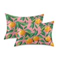 thumbnail image 1 of Yayeee Pillowcase Standard Size Set of 2 Satin Wrinkle Resistant Pillow Case, Pink Oranges, 1 of 8