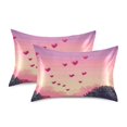 thumbnail image 1 of Yayeee Pillowcase Standard Size Set of 2 Satin Wrinkle Resistant Pillow Case, Pixel Floating Hearts, 1 of 8