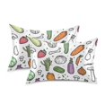 thumbnail image 1 of Yayeee Pillowcase Standard Size Set of 2 Satin Wrinkle Resistant Pillow Case, Purple Vegetables Pattern, 1 of 7