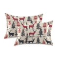 thumbnail image 1 of Yayeee Pillowcase Standard Size Set of 2 Satin Wrinkle Resistant Pillow Case, Red Deer, 1 of 8
