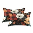 thumbnail image 1 of Yayeee Pillowcase Standard Size Set of 2 Satin Wrinkle Resistant Pillow Case, Red Flowers Pattern, 1 of 7