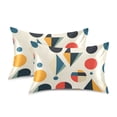 thumbnail image 1 of Yayeee Pillowcase Standard Size Set of 2 Satin Wrinkle Resistant Pillow Case, Red Geometric, 1 of 7
