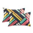 thumbnail image 1 of Yayeee Pillowcase Standard Size Set of 2 Satin Wrinkle Resistant Pillow Case, Red Geometric, 1 of 7
