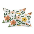 thumbnail image 1 of Yayeee Pillowcase Standard Size Set of 2 Satin Wrinkle Resistant Pillow Case, Retro Colorful Flowers, 1 of 7