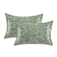 thumbnail image 1 of Yayeee Pillowcase Standard Size Set of 2 Satin Wrinkle Resistant Pillow Case, Retro Green Abstract, 1 of 7