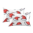 thumbnail image 1 of Yayeee Pillowcase Standard Size Set of 2 Satin Wrinkle Resistant Pillow Case, Santa Hats Pattern, 1 of 8