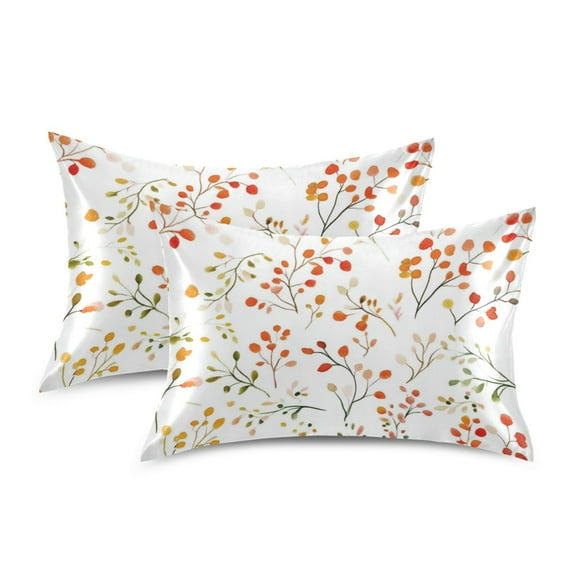 Yayeee Pillowcase Standard Size Set of 2 Satin Wrinkle Resistant Pillow Case, Small Floral Pattern