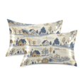 thumbnail image 1 of Yayeee Pillowcase Standard Size Set of 2 Satin Wrinkle Resistant Pillow Case, Snowy Mountains, 1 of 8