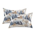 thumbnail image 1 of Yayeee Pillowcase Standard Size Set of 2 Satin Wrinkle Resistant Pillow Case, Snowy Winter, 1 of 8