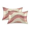thumbnail image 1 of Yayeee Pillowcase Standard Size Set of 2 Satin Wrinkle Resistant Pillow Case, Soft Pink Pattern, 1 of 7