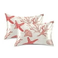 thumbnail image 1 of Yayeee Pillowcase Standard Size Set of 2 Satin Wrinkle Resistant Pillow Case, Starfish Seashell, 1 of 7