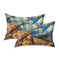 thumbnail image 1 of Yayeee Pillowcase Standard Size Set of 2 Satin Wrinkle Resistant Pillow Case, Starry Pizza, 1 of 8