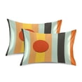 thumbnail image 1 of Yayeee Pillowcase Standard Size Set of 2 Satin Wrinkle Resistant Pillow Case, Stripes and Circle, 1 of 7