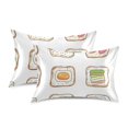thumbnail image 1 of Yayeee Pillowcase Standard Size Set of 2 Satin Wrinkle Resistant Pillow Case, Toasts Pattern, 1 of 7