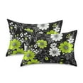 thumbnail image 1 of Yayeee Pillowcase Standard Size Set of 2 Satin Wrinkle Resistant Pillow Case, White Flower Pattern, 1 of 8