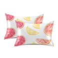 thumbnail image 1 of Yayeee Pillowcase Standard Size Set of 2 Satin Wrinkle Resistant Pillow Case, White Grapefruit Slices, 1 of 7