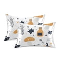 thumbnail image 1 of Yayeee Pillowcase Standard Size Set of 2 Satin Wrinkle Resistant Pillow Case, White Halloween Pattern, 1 of 7
