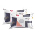 thumbnail image 1 of Yayeee Pillowcase Standard Size Set of 2 Satin Wrinkle Resistant Pillow Case, White Simple Shapes, 1 of 7