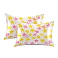 thumbnail image 1 of Yayeee Pillowcase Standard Size Set of 2 Satin Wrinkle Resistant Pillow Case, White Stars Pattern, 1 of 7