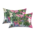 thumbnail image 1 of Yayeee Pillowcase Standard Size Set of 2 Satin Wrinkle Resistant Pillow Case, White Vibrant Flowers, 1 of 8