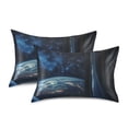 thumbnail image 1 of Yayeee Pillowcase Standard Size Set of 2 Satin Wrinkle Resistant Pillow Case, Window Earth, 1 of 7