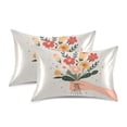 thumbnail image 1 of Yayeee Pillowcase Standard Size Set of 2 Satin Wrinkle Resistant Pillow Case, Yellow Cute Flower, 1 of 7