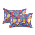 thumbnail image 1 of Yayeee Pillowcase Standard Size Set of 2 Satin Wrinkle Resistant Pillow Case, Yellow Wavy Plaid, 1 of 7