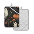 thumbnail image 1 of Yayeee Pot Holders Kitchen Heat Resistant with Pockets 7"x9.8" Cotton Oven Cooking Hot Pads, Autumn Ghost Pattern, 1 of 7