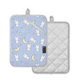 thumbnail image 1 of Yayeee Pot Holders Kitchen Heat Resistant with Pockets 7"x9.8" Cotton Oven Cooking Hot Pads, Blue Cartoon Rabbit Pattern, 1 of 7