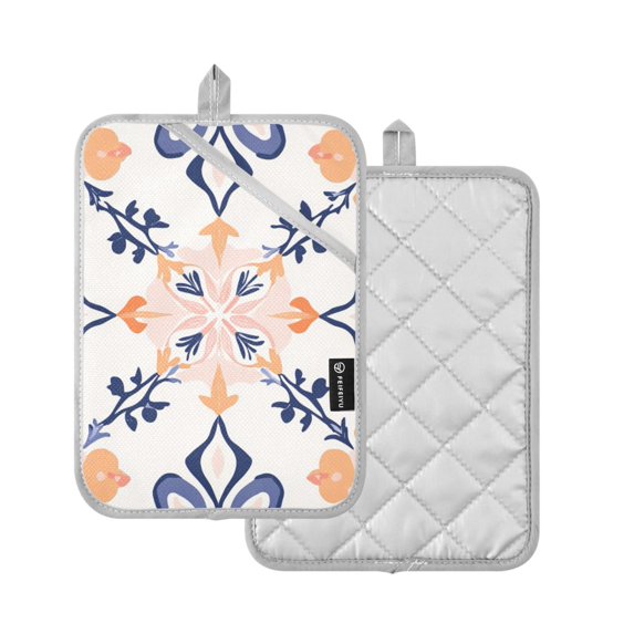 Yayeee Pot Holders Kitchen Heat Resistant with Pockets 7"x9.8" Cotton Oven Cooking Hot Pads, Colorful Abstract Pattern