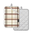 thumbnail image 1 of Yayeee Pot Holders Kitchen Heat Resistant with Pockets 7"x9.8" Cotton Oven Cooking Hot Pads, Cream Plaid, 1 of 7