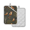 thumbnail image 1 of Yayeee Pot Holders Kitchen Heat Resistant with Pockets 7"x9.8" Cotton Oven Cooking Hot Pads, Green Forest Fox Pattern, 1 of 7