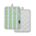 thumbnail image 1 of Yayeee Pot Holders Kitchen Heat Resistant with Pockets 7"x9.8" Cotton Oven Cooking Hot Pads, Green Stripe Pattern, 1 of 7
