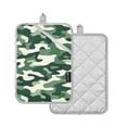 thumbnail image 1 of Yayeee Pot Holders Kitchen Heat Resistant with Pockets 7"x9.8" Cotton Oven Cooking Hot Pads, Light Green Camouflage Design, 1 of 7
