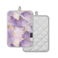 thumbnail image 1 of Yayeee Pot Holders Kitchen Heat Resistant with Pockets 7"x9.8" Cotton Oven Cooking Hot Pads, Pastel Purple Marble Pattern, 1 of 7