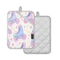 thumbnail image 1 of Yayeee Pot Holders Kitchen Heat Resistant with Pockets 7"x9.8" Cotton Oven Cooking Hot Pads, Pink Skates, 1 of 7