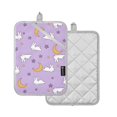 thumbnail image 1 of Yayeee Pot Holders Kitchen Heat Resistant with Pockets 7"x9.8" Cotton Oven Cooking Hot Pads, Purple Cartoon Rabbit Pattern, 1 of 7