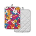 thumbnail image 1 of Yayeee Pot Holders Kitchen Heat Resistant with Pockets 7"x9.8" Cotton Oven Cooking Hot Pads, Red Whimsical Floral, 1 of 7