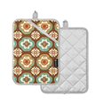 thumbnail image 1 of Yayeee Pot Holders Kitchen Heat Resistant with Pockets 7"x9.8" Cotton Oven Cooking Hot Pads, Retro Blossom Flower, 1 of 7