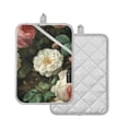 thumbnail image 1 of Yayeee Pot Holders Kitchen Heat Resistant with Pockets 7"x9.8" Cotton Oven Cooking Hot Pads, White and Pink Roses, 1 of 7