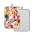 thumbnail image 1 of Yayeee Pot Holders Kitchen Heat Resistant with Pocket 7"x9.8" Cotton Oven Cooking Hot Pads, Art Geometric, 1 of 7