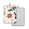thumbnail image 1 of Yayeee Pot Holders Kitchen Heat Resistant with Pocket 7"x9.8" Cotton Oven Cooking Hot Pads, Beige Christmas Candy Canes, 1 of 7