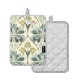 thumbnail image 1 of Yayeee Pot Holders Kitchen Heat Resistant with Pocket 7"x9.8" Cotton Oven Cooking Hot Pads, Beige Floral Pattern, 1 of 7