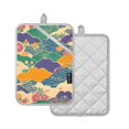thumbnail image 1 of Yayeee Pot Holders Kitchen Heat Resistant with Pocket 7"x9.8" Cotton Oven Cooking Hot Pads, Beige Floral Wave, 1 of 7