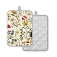thumbnail image 1 of Yayeee Pot Holders Kitchen Heat Resistant with Pocket 7"x9.8" Cotton Oven Cooking Hot Pads, Beige Floral, 1 of 7